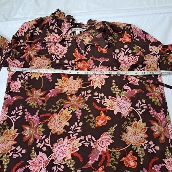 NANETTE Lepore Floral Blouse Tie Neck - Picture 10 of 11